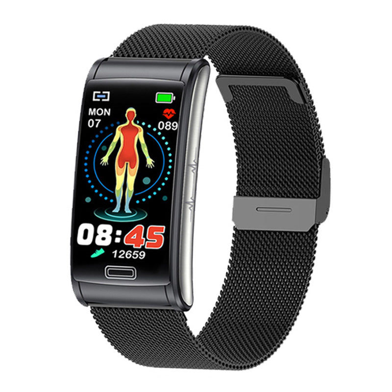 Hochwertiges, nicht-invasives Blutzucker-EKG + PPG Gesundheits-Smart-Armband | IP68 Wasserdichte Sport-Smartwatch für Männer