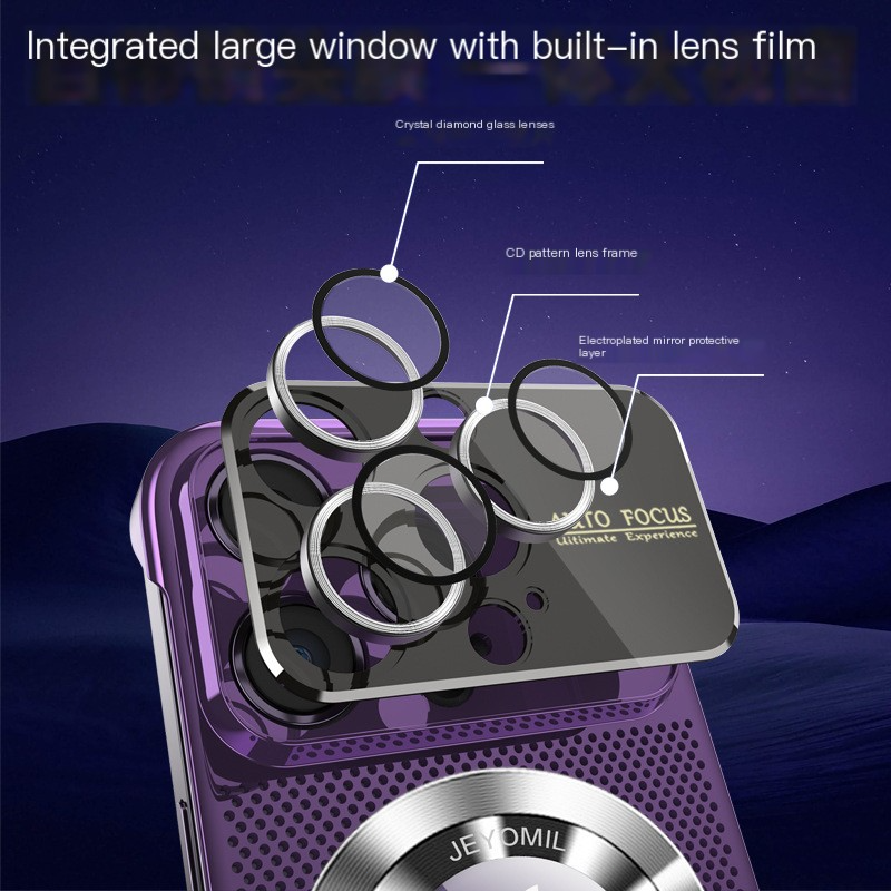 Luxury Heat-Dissipating Magnetic iPhone Case | MagSafe Case with Galvanized Metal Frame and Magnifying Glass Lens Camera Cover for Apple iPhone 16/15/14/13/12 Pro Max Plus Mini | Armor Case, High-Quality Phone Cover