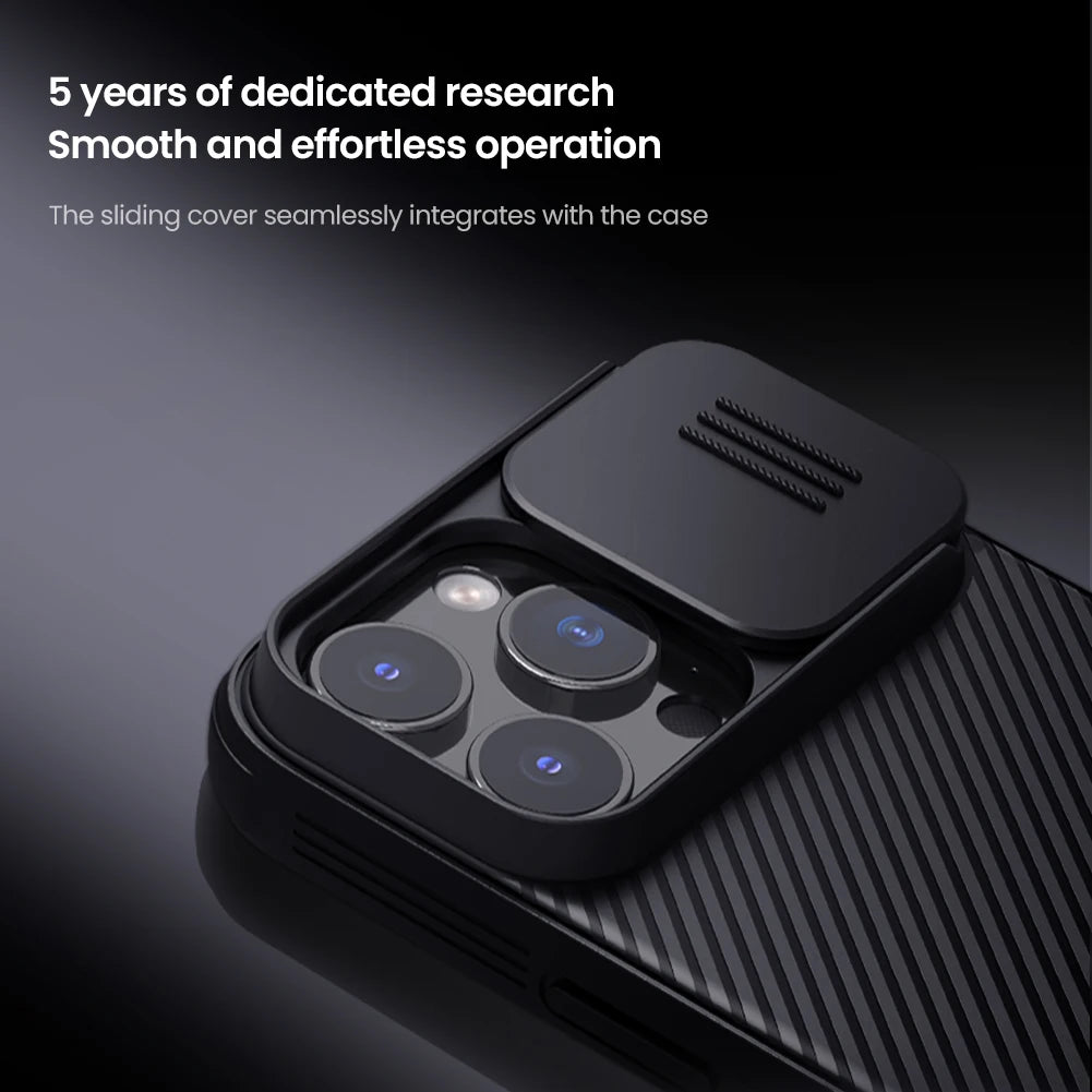 Premium Camera Slider Lens with Luxurious Leather Texture iPhone Case | MagSafe Case with Full Protection and Camera Lens Cover for Apple iPhone 16/15/14/13/12 Pro Max Plus Mini | Heavy Duty Phone Case | Premium Protective Case