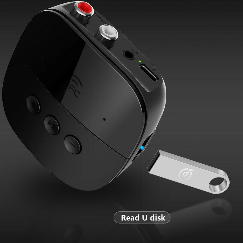 Premium Bluetooth 5.2 Audio Receiver: RCA, 3.5mm AUX, USB, NFC, Wireless Adapter with Microphone | U-Disk, TF Card for Car Kit, Speaker, Amplifier | Compatible with Smartphone, Laptop, Tablet, PC, Apple iPhone, iPad, MacBook, iOS, Android, Samsung