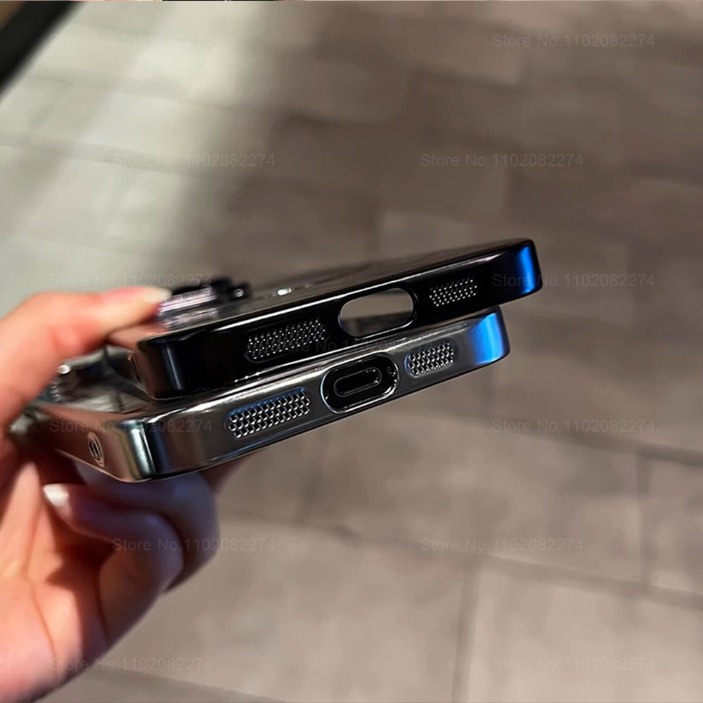 Premium Mechanical Watch Texture Design Magnetic MagSafe Transparent iPhone Case | 360-Degree Protection & Camera Lens Protection Case for Apple iPhone 16/15/14/13/12 Pro Max, Pro, Plus, e & Mini Cover | Shockproof Phone Case with Armor Shell Bumper Cover