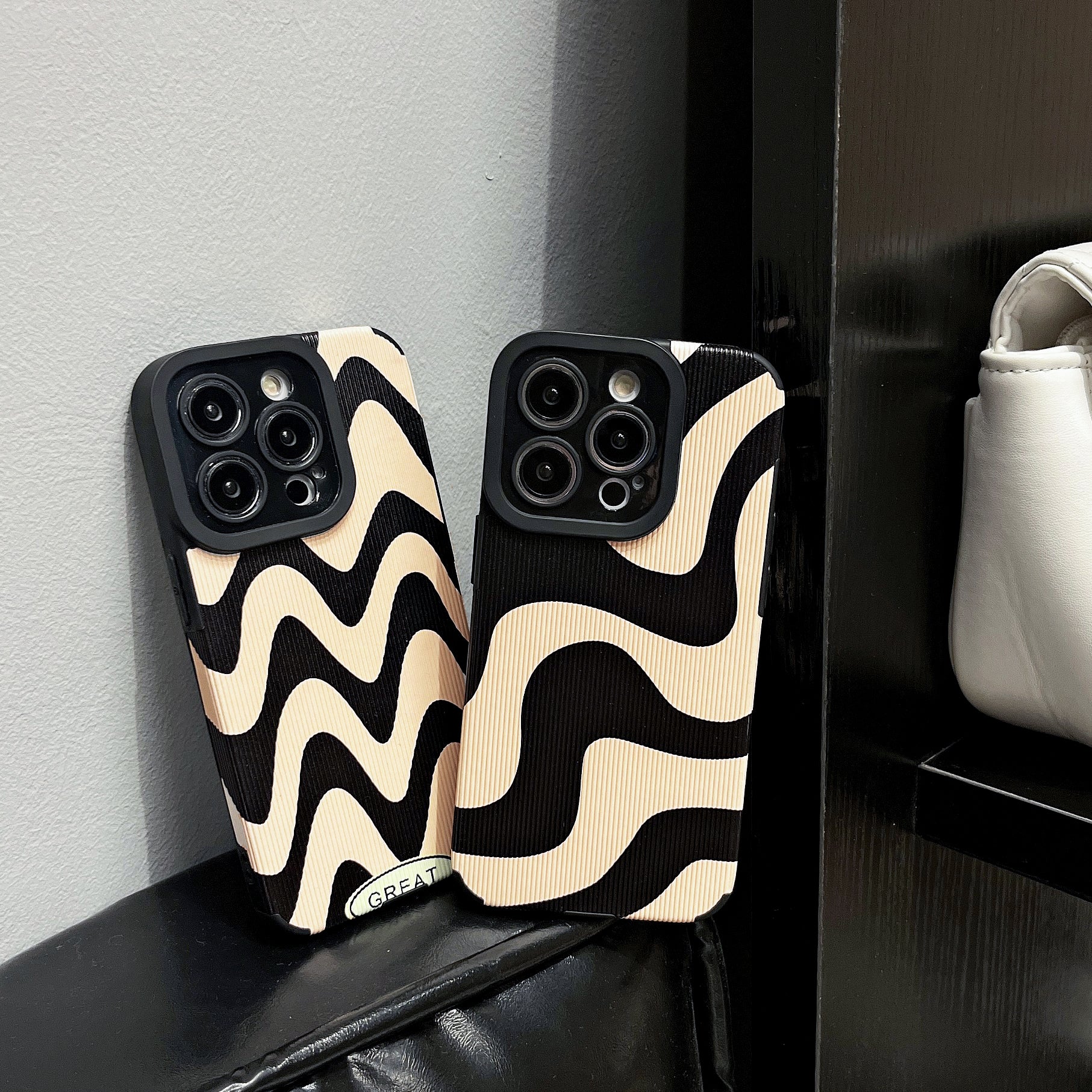 Luxury Ultra-Thin Black and White Zebra Stripe iPhone Case | MagSafe Case with Camera Protector for Apple iPhone 16/15/14/13/12 Pro Max Plus Mini Cover | Heavy Duty, Shockproof Phone Case | Silicone Soft Cover Protective Case
