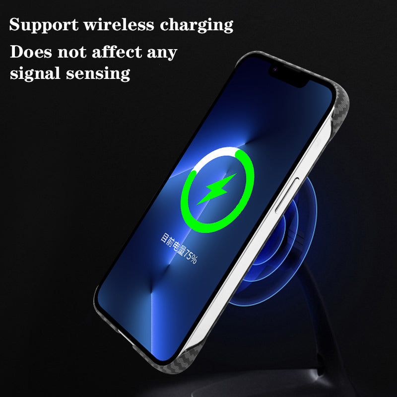 High-Quality Carbon Fiber Magnetic iPhone Case | MagSafe Case with 360-Degree Protection & Camera Lens Cover for Apple iPhone 16/16e, 15, 14, 13, 12 Pro Max, Pro, Plus & Mini Cover | Shockproof Phone Case with Armor Shell & Premium Protective Bumper Cover