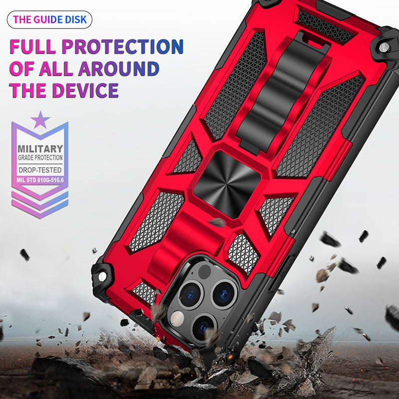 High-Quality Hybrid Military Armor iPhone Case | MagSafe Case for Apple iPhone 16/15/14/13/12 Pro Max Plus Mini with Built-in Stand, Camouflage Cover, 360-Degree Camera Protection, and Screen Protector Phone Cover