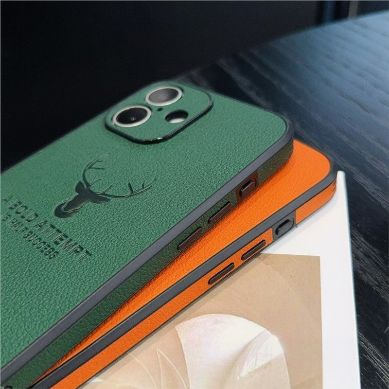 Premium Deer Leather Texture Ultra-Thin iPhone Case | MagSafe Case with All-Around Protection and Camera Lens Protection for Apple iPhone 16/15/14/13/12 Pro Max, Plus, Mini | Armor Phone Case