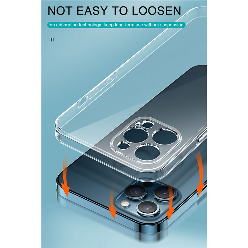 Transparent Silicone Case for Apple iPhone 16/15/14/13/12 Pro Max Plus Mini | Clear Military-Strength Protection with Premium Plating Square Frame