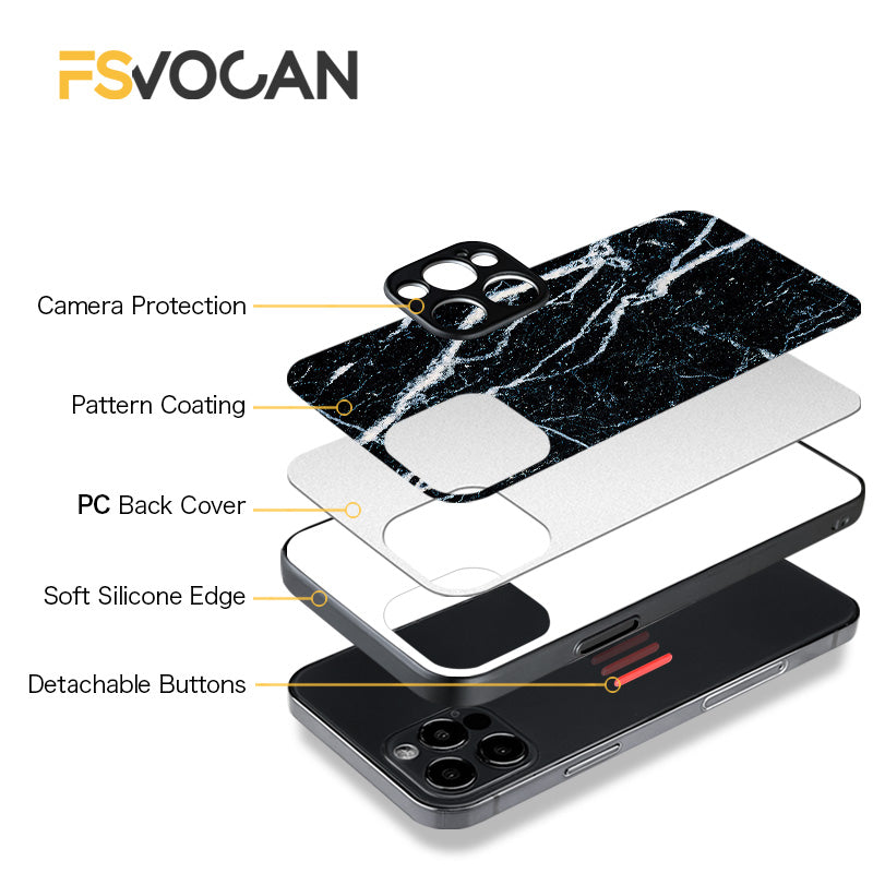 Luxury Gold Frame Marble iPhone Case Shockproof Cover | MagSafe Phone Case for Apple iPhone 16/15/14/13/12 Pro Max Plus Mini | Camera Protector, Cover & Armor Protective Case