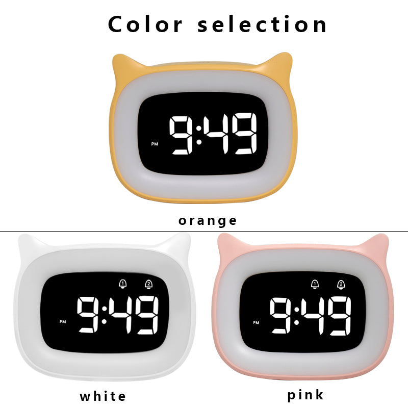 Premium Rechargeable Digital Alarm Clock with Night Light Touch Snooze Always-On Display Desktop Table Clock 12/24h Dual Alarm Music LED Clock
