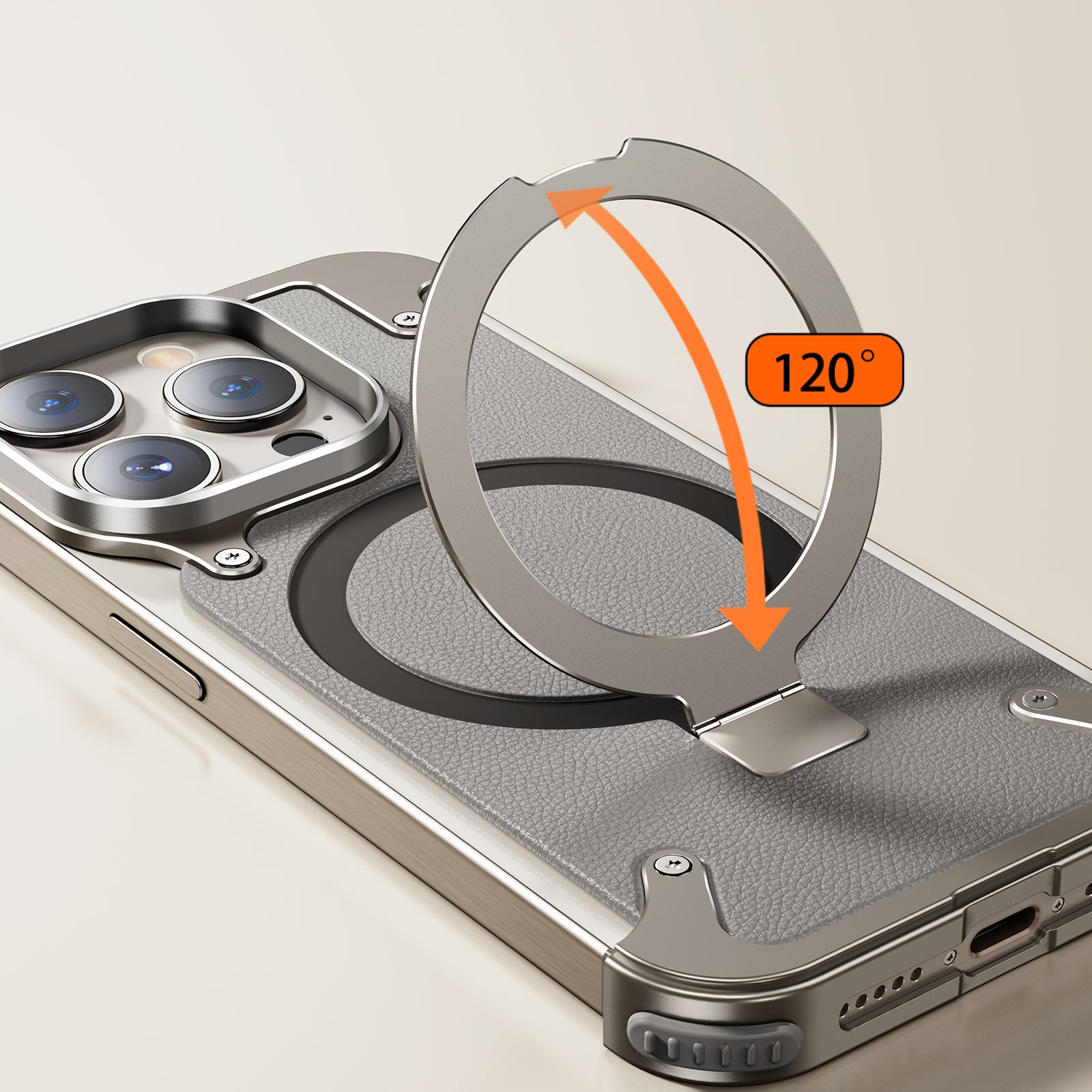 Premium Ultra-Thin Magnetic Frameless Matte Metal Aluminum Stand iPhone Case | MagSafe Case with 360-Degree Protection & Camera Lens Cover for Apple iPhone 16/15/14/13/12 Pro Max, Pro, Plus, e & Mini Cover | Shockproof Armor Case & Bumper Protective Cover