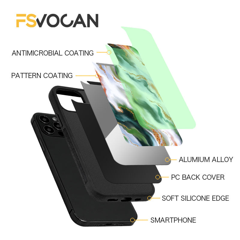 Luxury Gold Frame Marble iPhone Case Shockproof Cover | MagSafe Phone Case for Apple iPhone 16/15/14/13/12 Pro Max Plus Mini | Camera Protector, Cover & Armor Protective Case