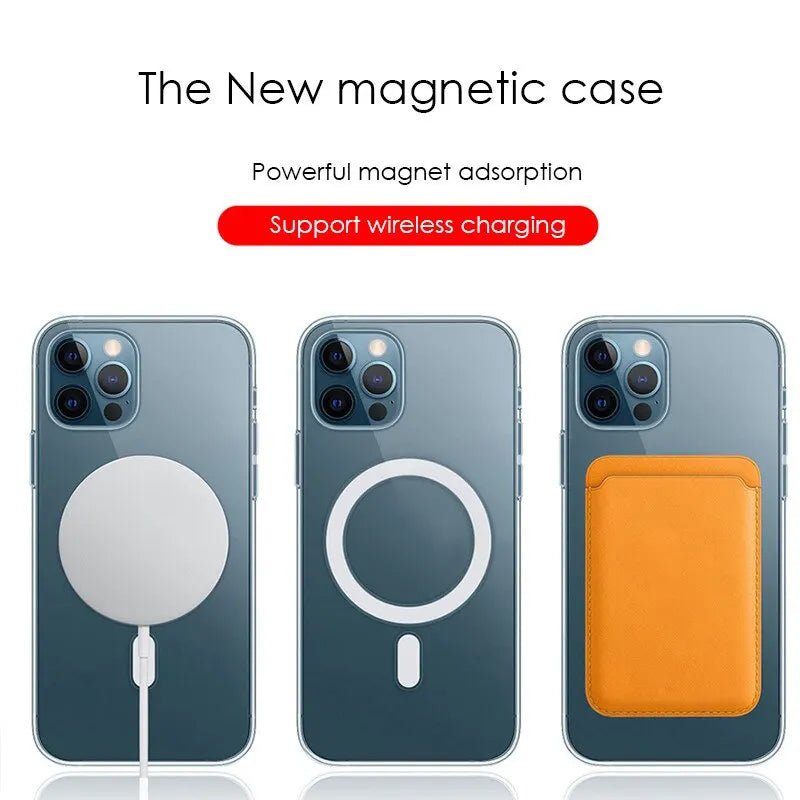 Transparent Magnetic Magsafe For Apple iPhone 16/15/14/13/12 Pro Max Plus Mini Case | Clear Transparent Case, Wireless Charging, Dustproof, Water-Resistant & Enhanced Camera Protection Cover