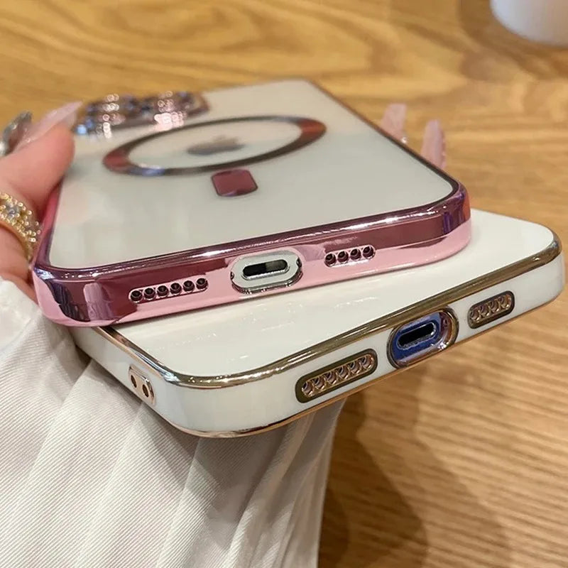 Magnetic Luxury For Apple iPhone 16/15/14/13/12 Pro Max Plus Mini Case Made Of Soft Silicone | Camera Protection, Clear Premium Coating, Magsafe Wireless Charging & Scratch-Resistant