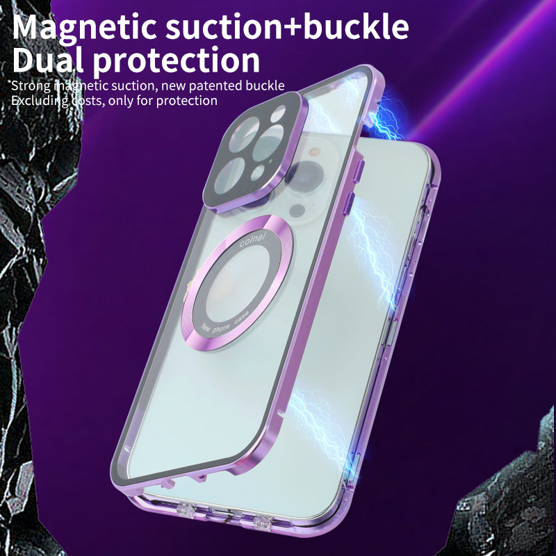 High-Quality iPhone Case with 360° Full Sealed Protection of Glass and Metal | MagSafe-Compatible Protective Case, 360-Degree Protection, Camera Lens Protection for Apple iPhone 16/16e, 15, 14, 13, 12 Pro Max, Pro, Plus & Mini Cover | Armor Bumper Case