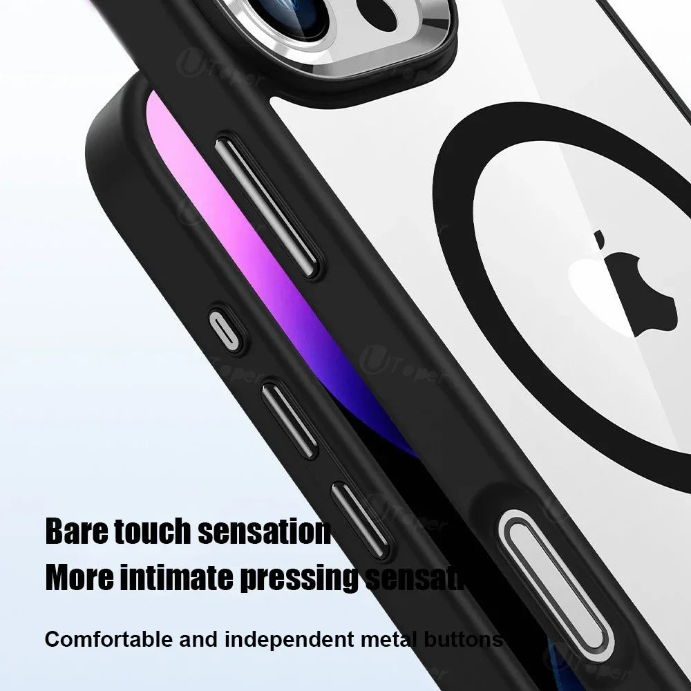 Premium iPhone Case Clear HD | Magnetic MagSafe & Wireless Charging | Shockproof Transparent Hybrid Armor with Camera Lens Protection for Apple iPhone 16/16e, 15, 14, 13, 12 Pro Max, Pro, Plus & Mini Cover