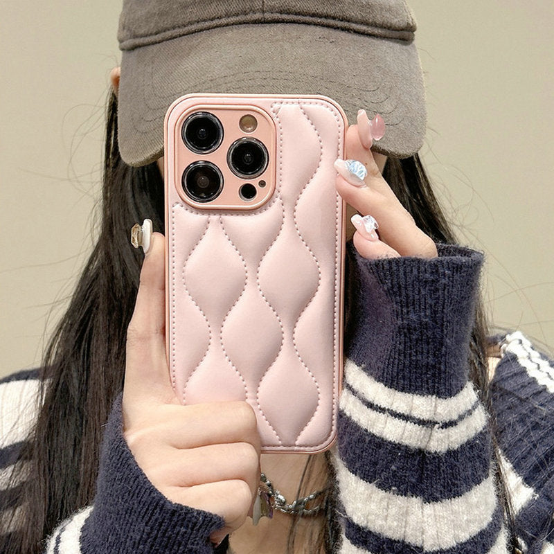 High-Quality Leather Luxury iPhone Case with 3D Wavy Texture | MagSafe-Compatible Protective Case with 360-Degree Protection and Camera Lens Cover for Apple iPhone 16/16e, 15, 14, 13, 12 Pro Max, Pro, Plus & Mini | Cover, Armor Case, and Bumper Cover