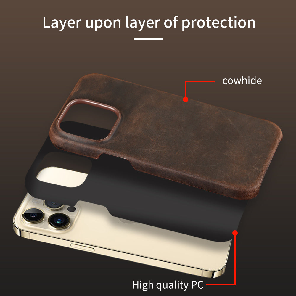 High-Quality Genuine Leather iPhone Case with Strap and Protective Cover | MagSafe Case with 360-Degree Protection & Camera Lens Protection for Apple iPhone 16/16e, 15, 14, 13, 12 Pro Max, Pro, Plus & Mini Cover | Shockproof Phone Case with Armor Shell