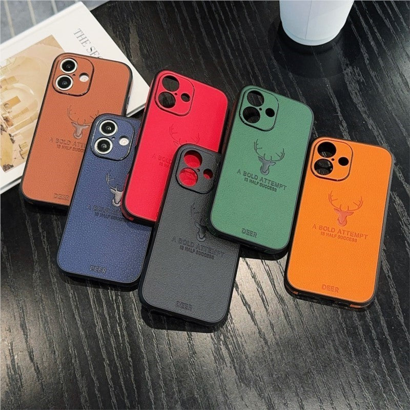 Premium Deer Leather Texture Ultra-Thin iPhone Case | MagSafe Case with All-Around Protection and Camera Lens Protection for Apple iPhone 16/15/14/13/12 Pro Max, Plus, Mini | Armor Phone Case
