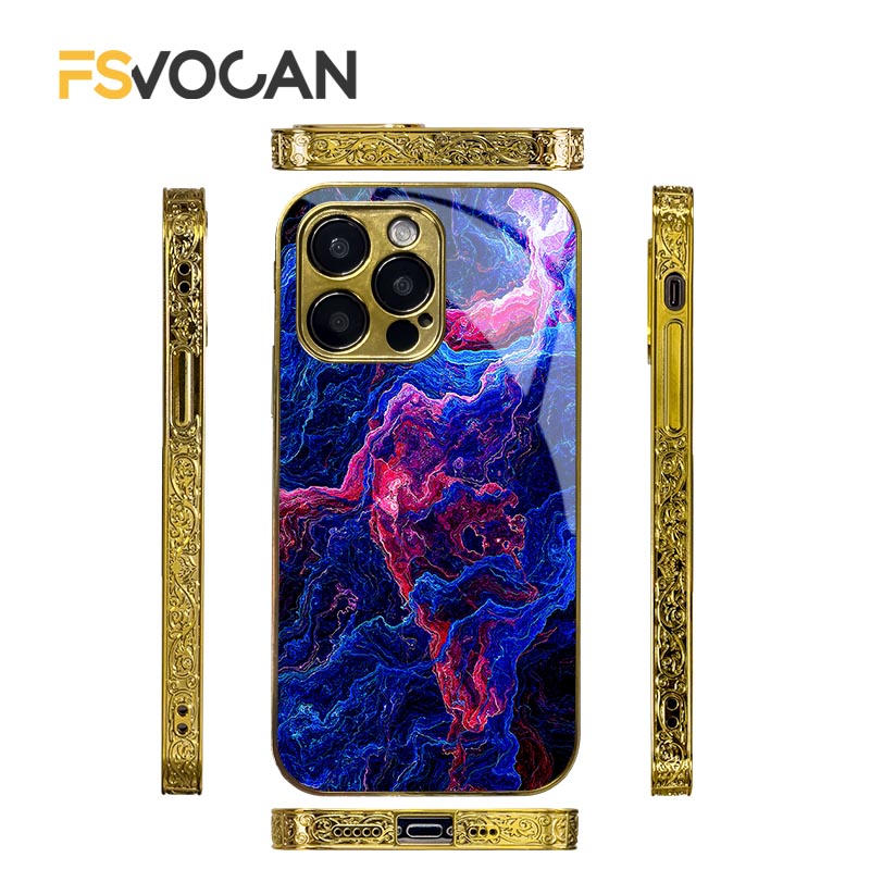 Luxury Gold Frame Marble iPhone Case Shockproof Cover | MagSafe Phone Case for Apple iPhone 16/15/14/13/12 Pro Max Plus Mini | Camera Protector, Cover & Armor Protective Case