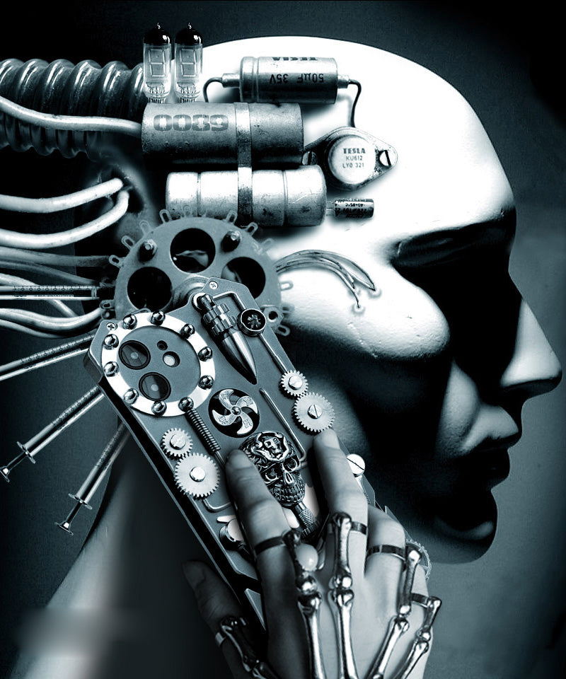 Premium Mechanical Gaming Design: Shockproof Metal iPhone Case with Gear Stand and MagSafe | Aluminum Cooling, Skull Compass Cover for Apple iPhone 16/15/14/13/12 Pro Max, Pro, Plus, e & Mini | 360-Degree All Around Camera Lens Protection