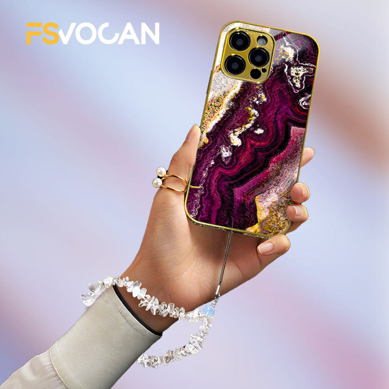 Luxury Black Marble iPhone Case with Gold Edges: Camera Protection & Durable Cover | MagSafe-Compatible for Apple iPhone 16/16e, 15, 14, 13, 12 Pro Max, Pro, Plus, Mini Cover - 3D Texture: Enhanced Grip | 360-Degree Camera Lens Protection Armor Case