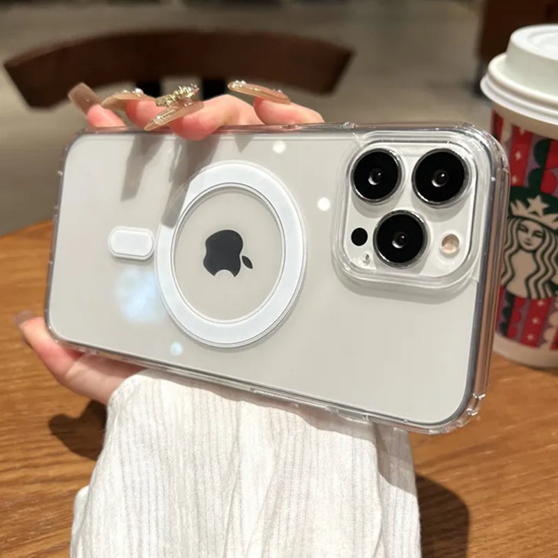 Ultra-Thin Magnetic Transparent For Apple iPhone 16/15/14/13/12 Pro Max Plus Mini Case | Premium Shockproof Slim Frameless Clear Water-Resistant Protective Cover with Magsafe