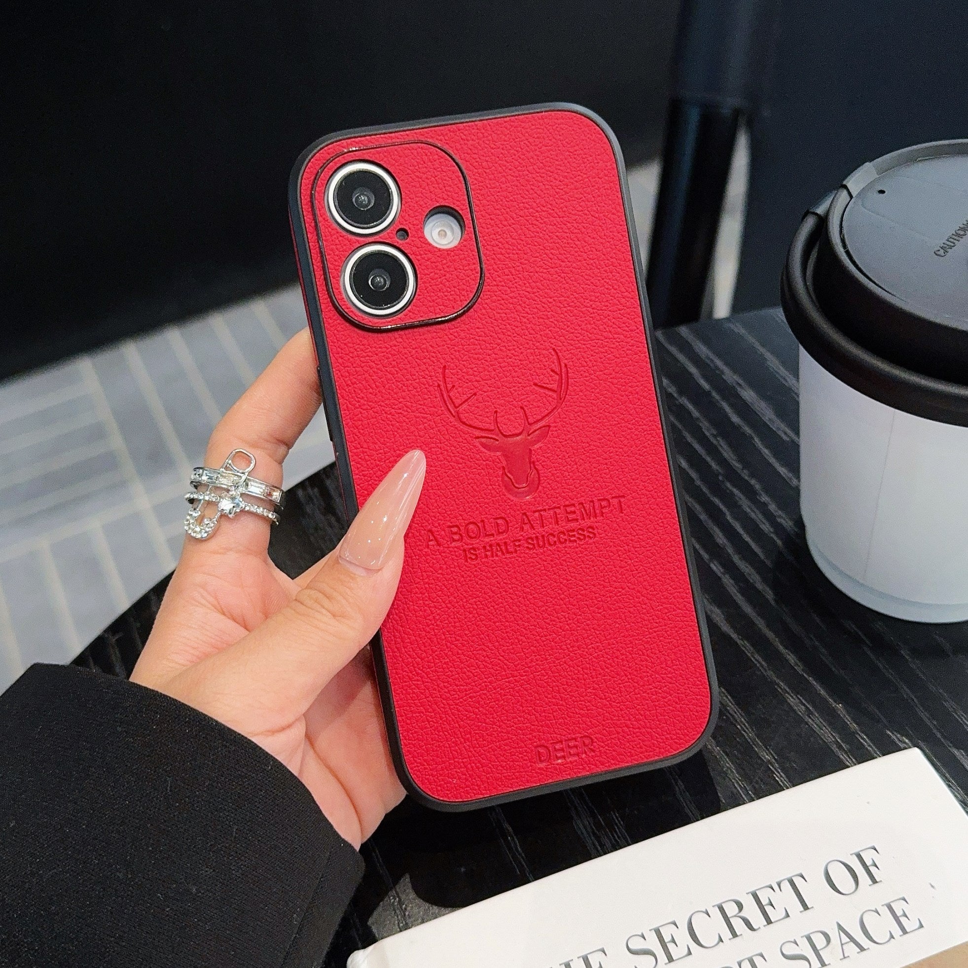 Premium Deer Leather Texture Ultra-Thin iPhone Case | MagSafe Case with All-Around Protection and Camera Lens Protection for Apple iPhone 16/15/14/13/12 Pro Max, Plus, Mini | Armor Phone Case