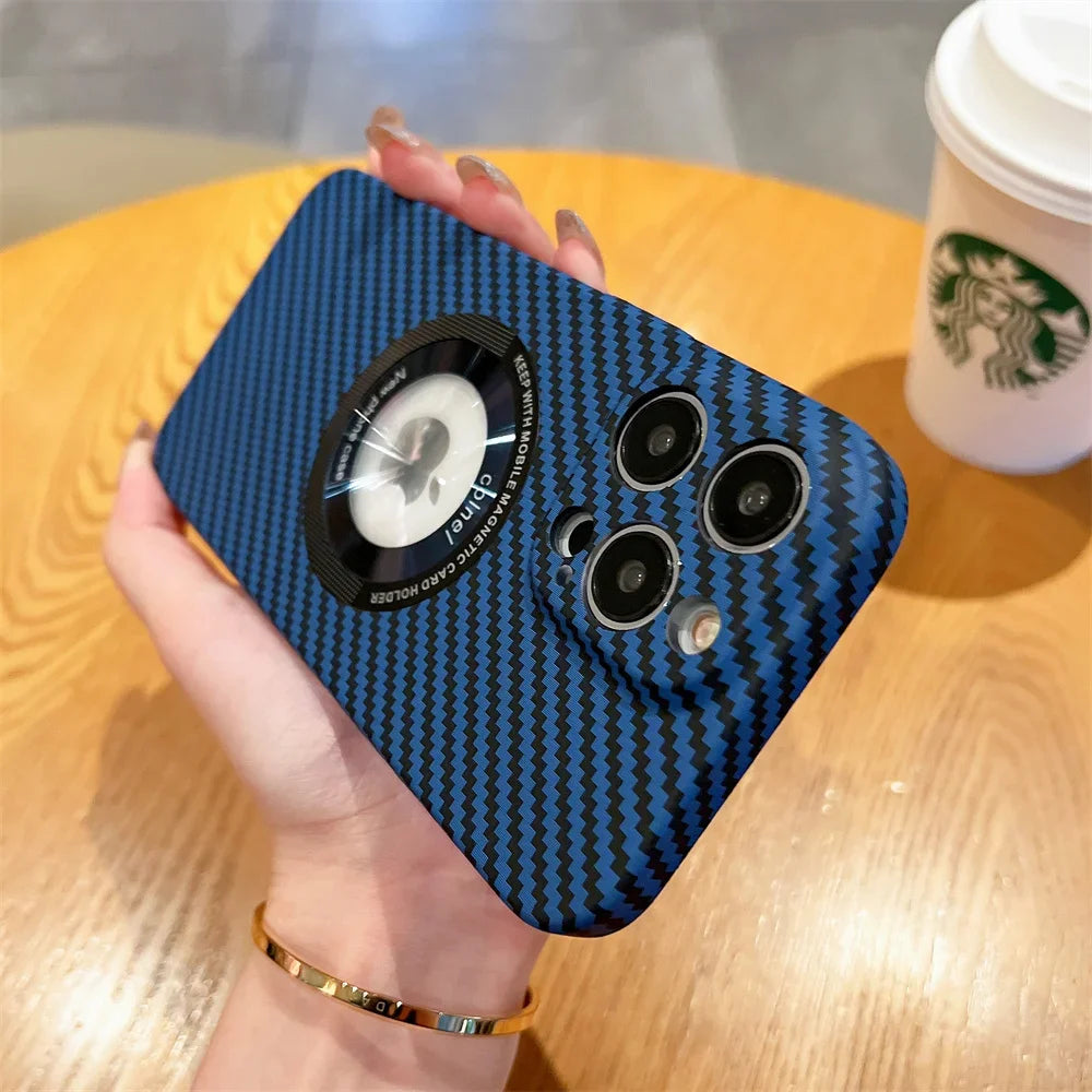 High-Quality Carbon Fiber Magnetic iPhone Case | MagSafe Case with 360-Degree Protection & Camera Lens Cover for Apple iPhone 16/16e, 15, 14, 13, 12 Pro Max, Pro, Plus & Mini Cover | Shockproof Phone Case with Armor Shell & Premium Protective Bumper Cover