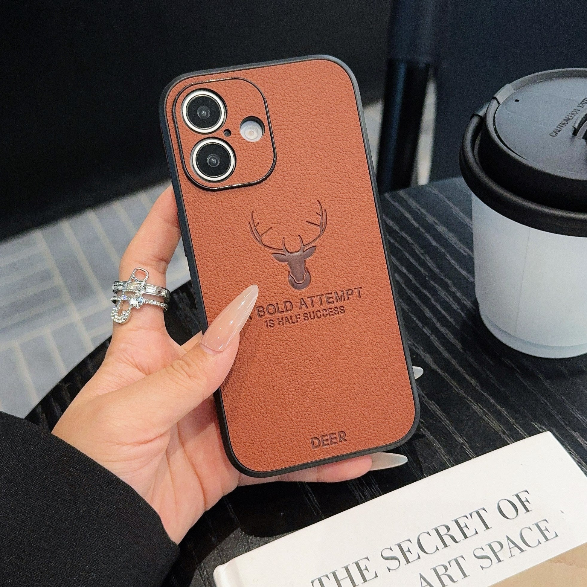 Premium Deer Leather Texture Ultra-Thin iPhone Case | MagSafe Case with All-Around Protection and Camera Lens Protection for Apple iPhone 16/15/14/13/12 Pro Max, Plus, Mini | Armor Phone Case