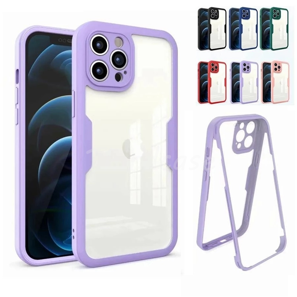 High-Quality Transparent 360-Degree Silicone Protection iPhone Case with MagSafe | 360-Degree Protection and Camera Lens Cover for Apple iPhone 16/16e, 15, 14, 13, 12 Pro Max, Pro, Plus & Mini Cover | Armor Case and Bumper Cover | Premium Phone Case