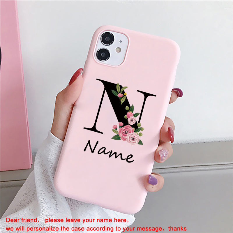 Personalized Luxury iPhone Case for Apple iPhone 16/16e, 15, 14, 13, 12 Pro Max, Pro, Plus & Mini Cover | Custom Name & Initials with Elegant Floral Design | MagSafe Compatible | Premium Camera Protection | Tempered Glass | Stylish Protective Case