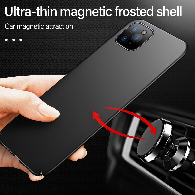 Magnetic Ultra-Thin Car Mount For Apple iPhone 16/15/14/13/12 Pro Max Plus Mini Case | Shockproof Matte Lightweight Protective Cover