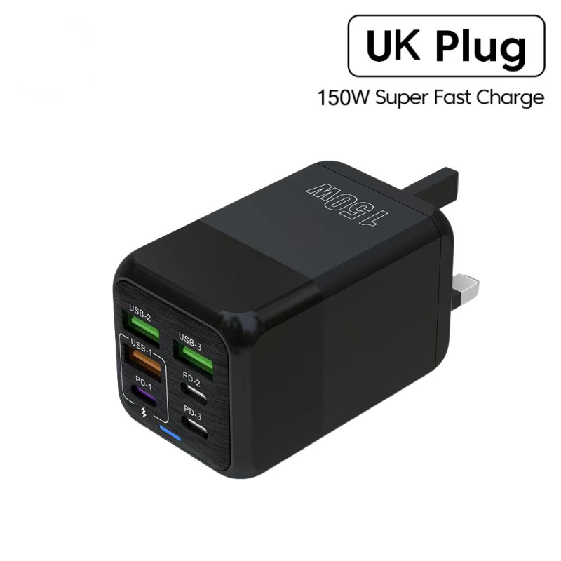 Premium 65W Gan Charger Desktop Fast Charger | 4-in-1 Laptop & Mobile Adapter for Smartphones, Apple iPhone, Samsung, iOS & Android - Fast Charging