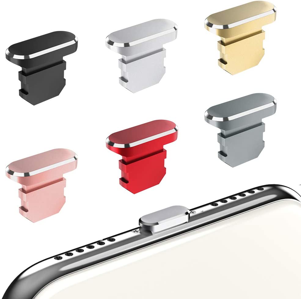 Premium Metall-Staubschutz für iPhone 15/14/13/12 Pro/Max/Plus/Mini | Ladeanschluss-Schutz, kompatibel mit iPhone & iPad