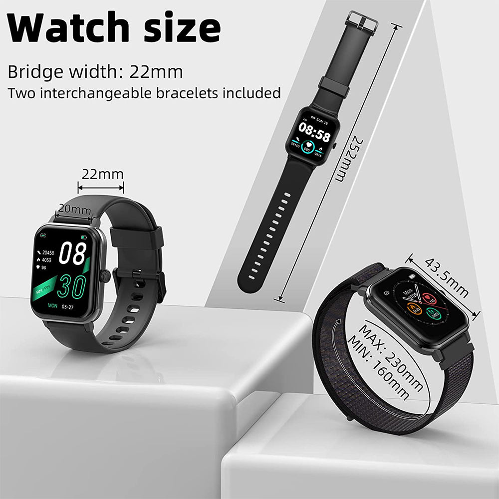 Premium Bluetooth Smartwatch 2023 für Männer 1.69" Voll Touch Display Anruf Fitness Tracker IP67 Wasserdicht Uhr für Männer