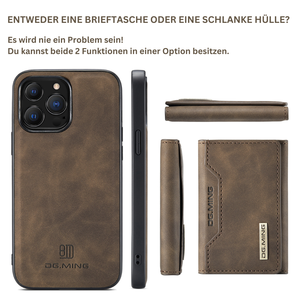 Premium 2-in-1 Magnetisches Geldbörse Leder Apple iPhone Hülle DG.MING