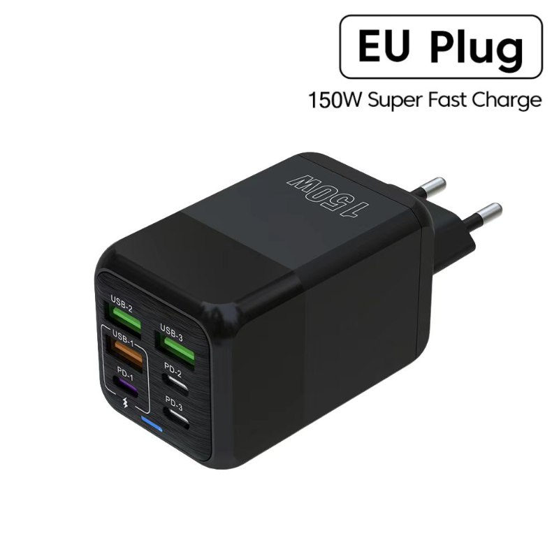 Premium 65W Gan Charger Desktop Fast Charger | 4-in-1 Laptop & Mobile Adapter for Smartphones, Apple iPhone, Samsung, iOS & Android - Fast Charging