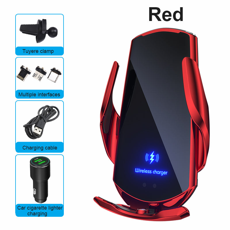 Car Wireless Phone 30 W Fast Charger | Premium USB Type-C with Magnetic Infrared Sensor, LED Indicator & Car Mount - Compatible with Smartphones, Apple iPhone, Samsung, iOS & Android