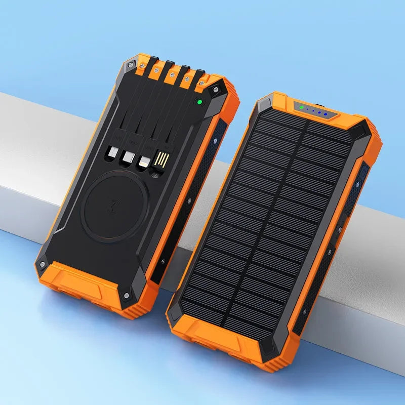 High-Quality Power Bank 20000mAh Solar Charger | Portable External Battery with 5V Fast Charging and Super Bright Flashlight for Smartphones, Apple iPhone, Samsung, iOS & Android On-the-Go