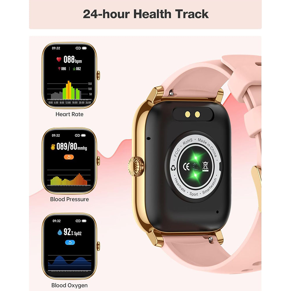 Premium Smartwatch Unisex – Fitness Watch with AI, Voice Calls, ECG, Blood Glucose Monitoring, Health Tracking, IP68 Waterproof, Step Counter, Heart Rate & Sleep Monitor, Notifications & Voice Assistant – For Women & Men