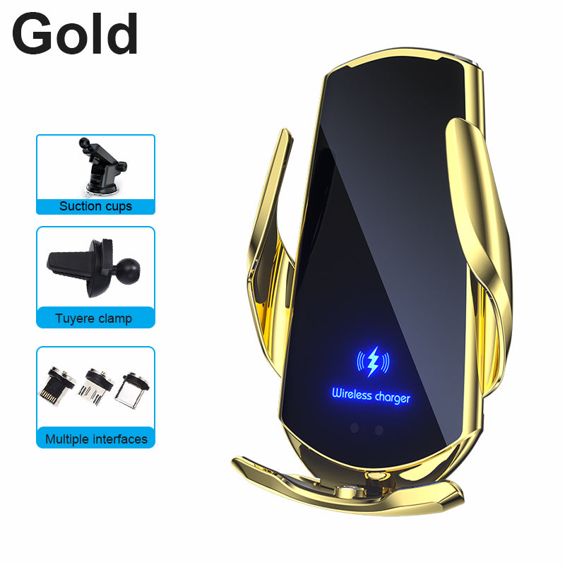 Car Wireless Phone 30 W Fast Charger | Premium USB Type-C with Magnetic Infrared Sensor, LED Indicator & Car Mount - Compatible with Smartphones, Apple iPhone, Samsung, iOS & Android
