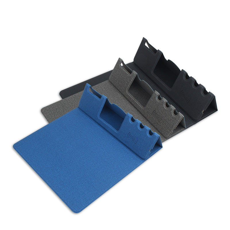 Premium Mouse Pad with High-Quality Qi Wireless Charging Pad for Smartphones, Apple iPhone, Samsung, iOS & Android Xiaomi, Huawei, USB-C, Phone Holder, 2-in-1 PU Leather Mat