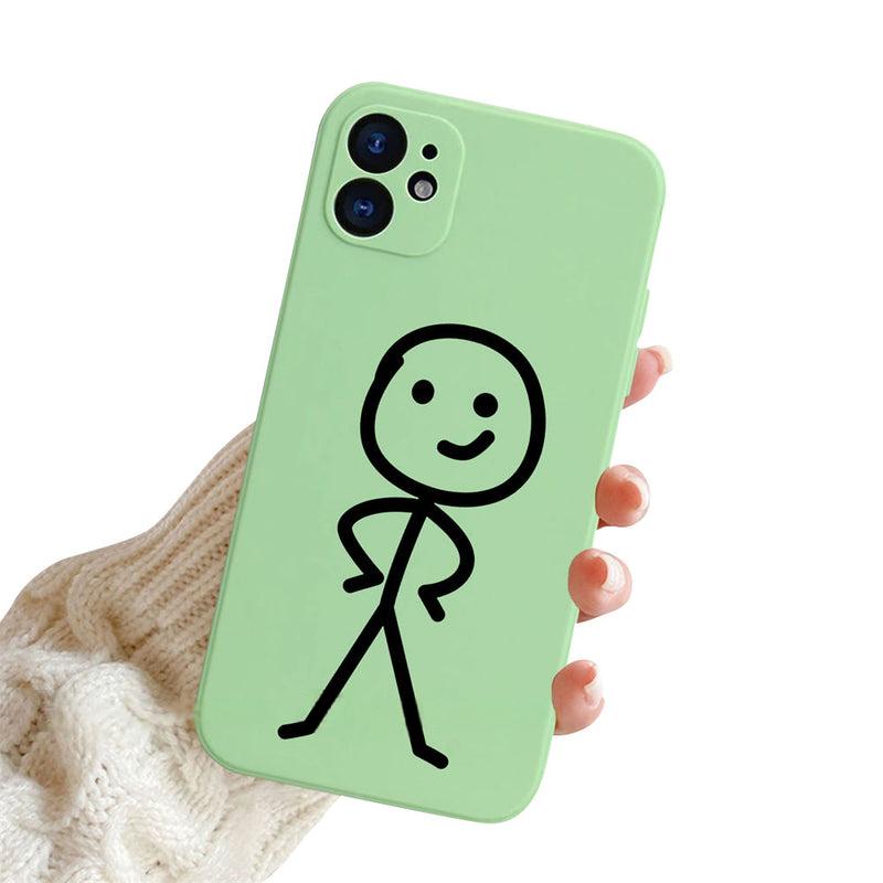 High-Quality Cartoon Matchman iPhone Case | Shockproof Matte Soft TPU Silicone Cover | MagSafe Case with Camera Lens Cover for Apple iPhone 16/15/14/13/12 Pro Max, Plus, Mini | Armor Case, Bumper Cover Phone Case | Premium Protective Cover