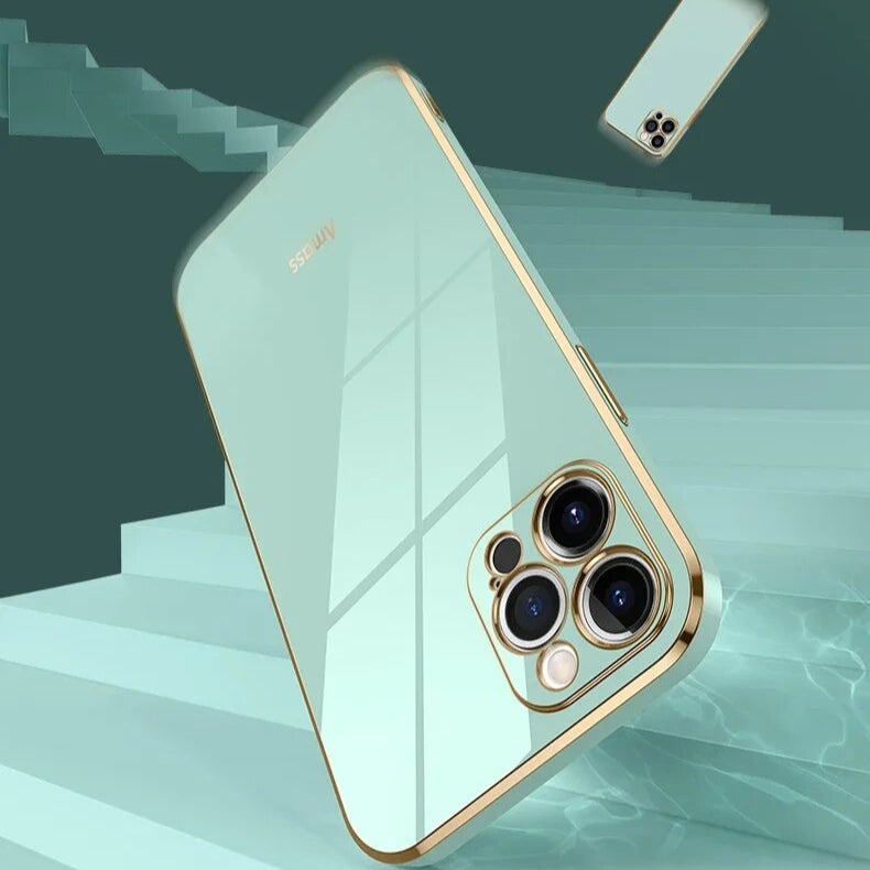 Hochwertiges einfarbiges Silikon Hülle, MagSafe, Abdeckung, | Apple iPhone 15/14/11/12/13 Pro Max/Mini Plus - Quadratische Beschichtung, Glänzend, Stoßfeste Schutzhülle - Phone Heaven Zone