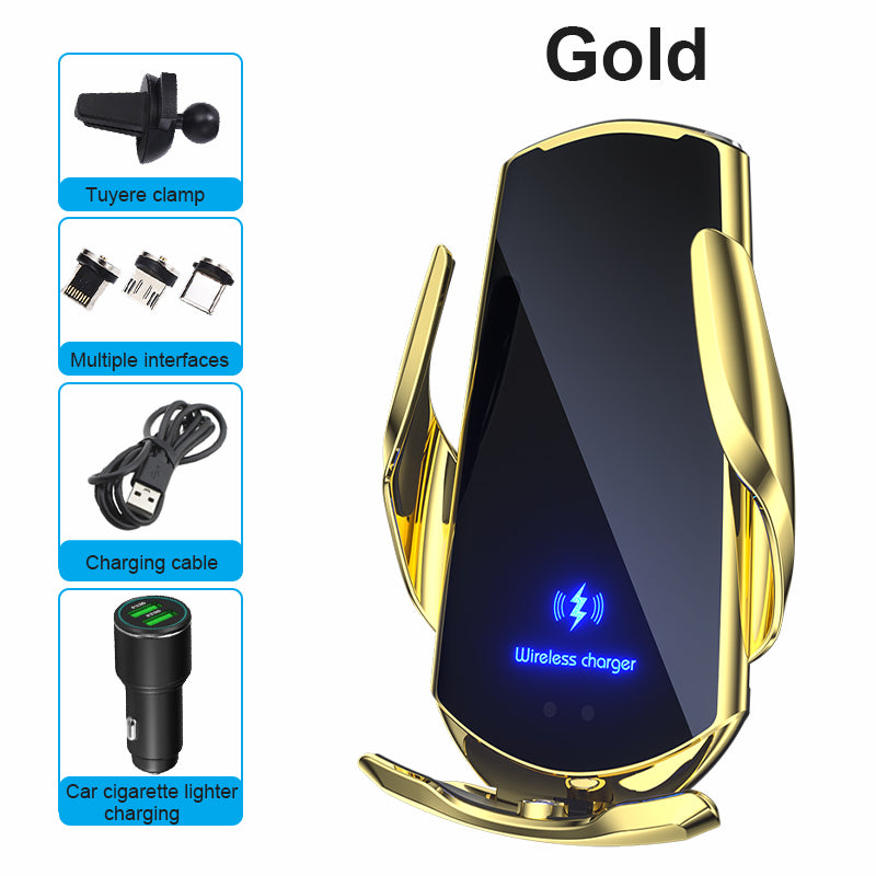 Car Wireless Phone 30 W Fast Charger | Premium USB Type-C with Magnetic Infrared Sensor, LED Indicator & Car Mount - Compatible with Smartphones, Apple iPhone, Samsung, iOS & Android
