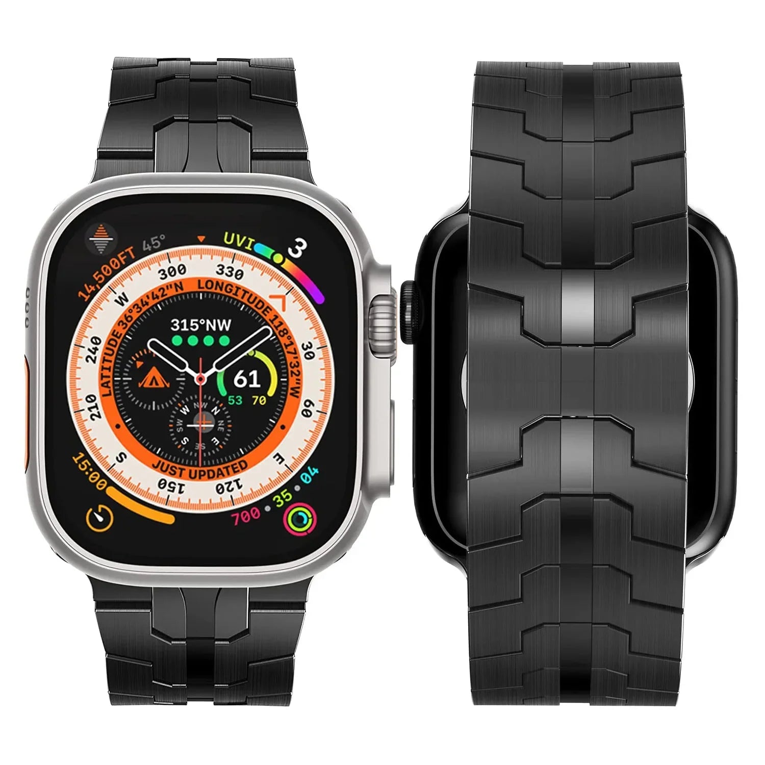 Luxus Apple Watch Armband 41mm 45mm 40mm 44mm - Herren Business Edelstahl-Armband für iWatch Serie 9 8 7 - Phone Heaven Zone