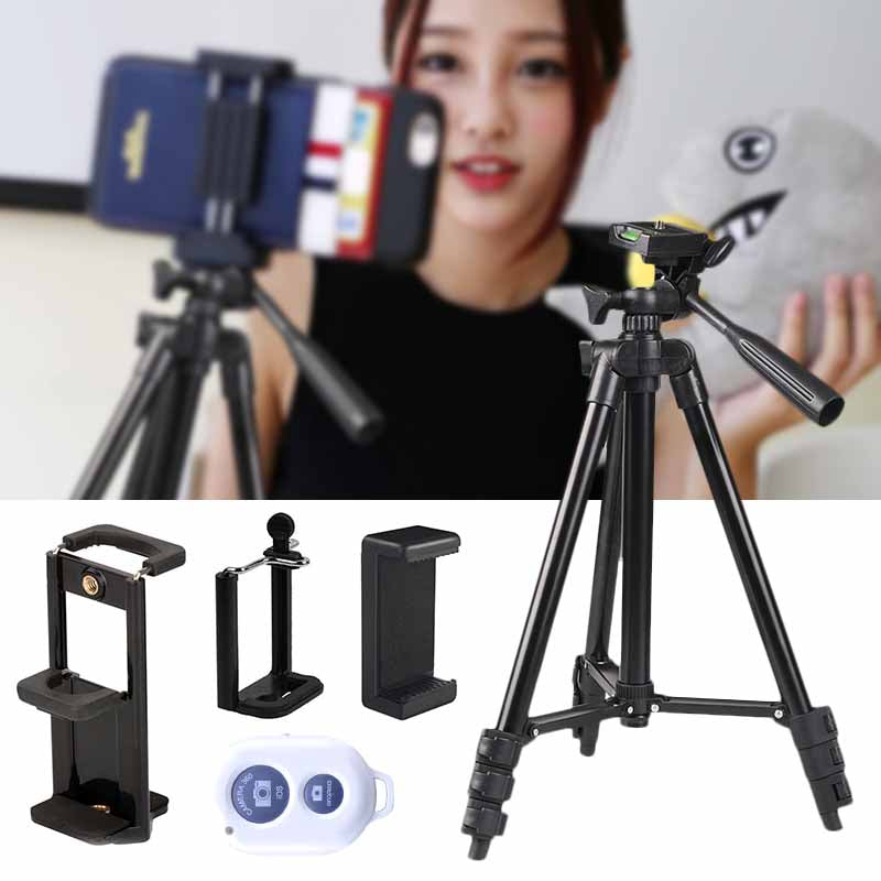 NA-3120 Telefon Stativ 40 Zoll für Gopro iPhone Samsung Xiaomi Huawei - Hochwertiges Aluminium Reise Tripode Par