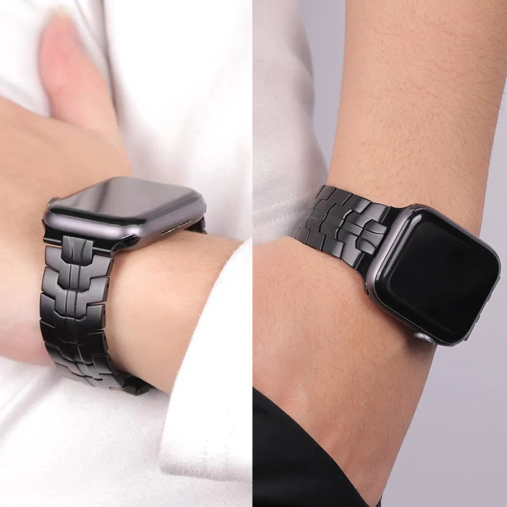 Luxus Apple Watch Armband 41mm 45mm 40mm 44mm - Herren Business Edelstahl-Armband für iWatch Serie 9 8 7  - Phone Heaven Zone