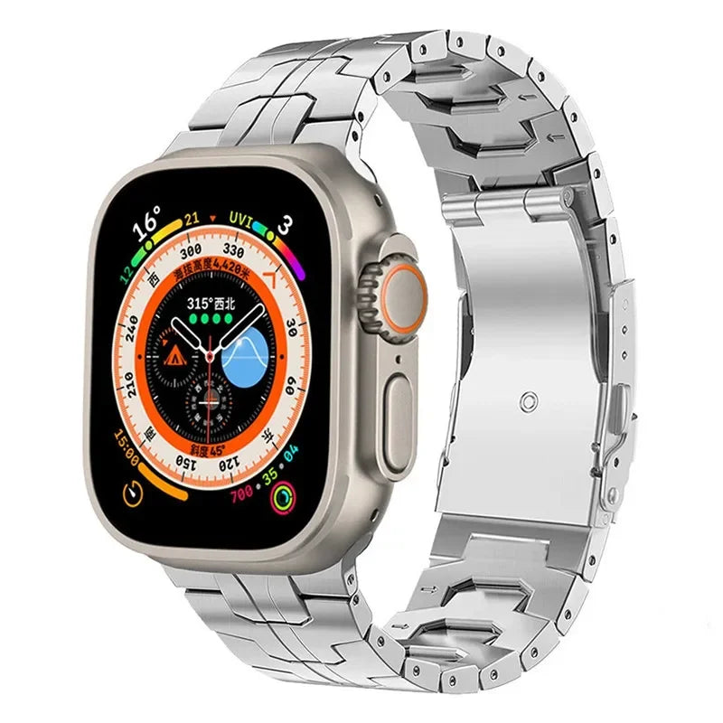 Luxus Apple Watch Armband 41mm 45mm 40mm 44mm - Herren Business Edelstahl-Armband für iWatch Serie 9 8 7  - Phone Heaven Zone