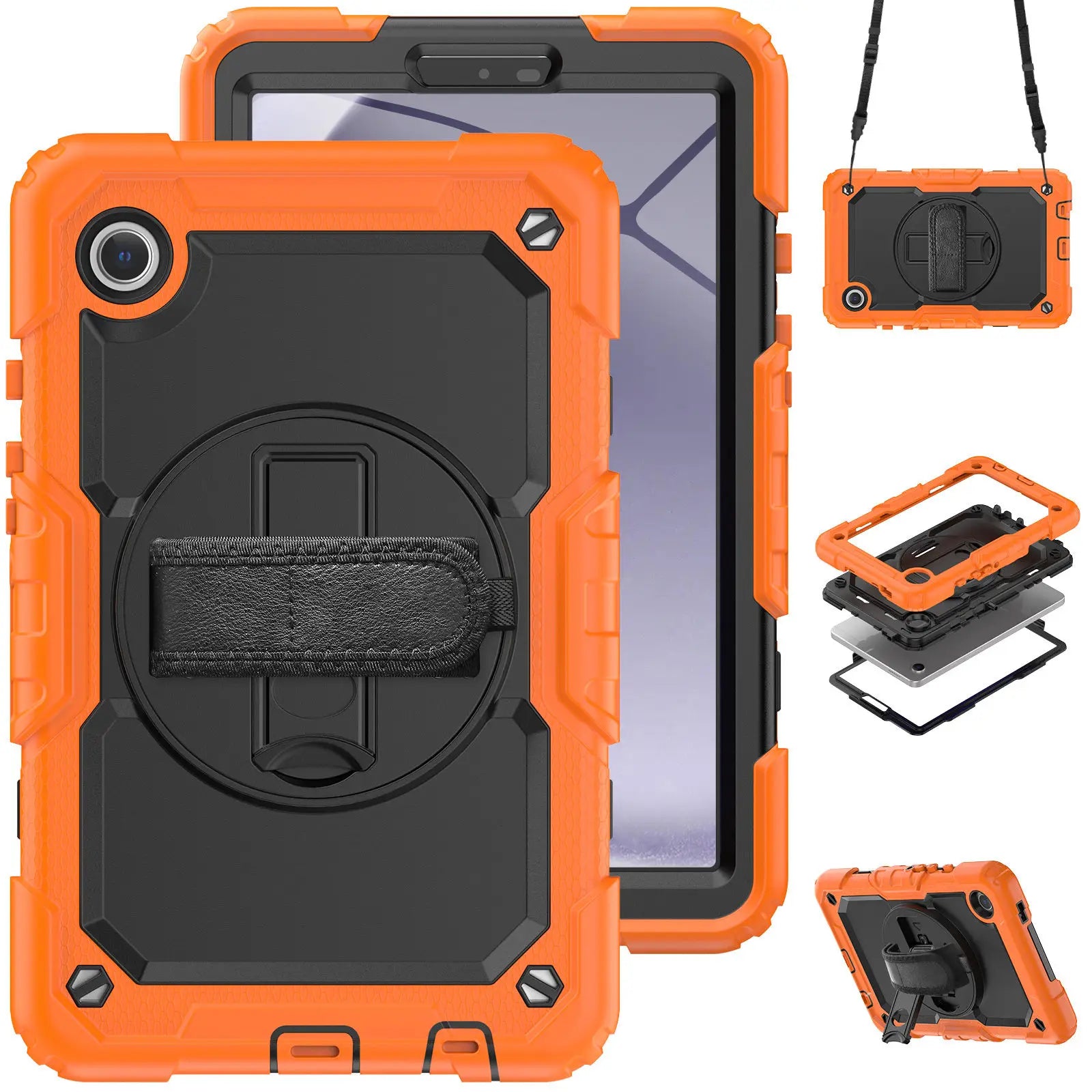 Premium Case: Apple iPad Hülle mit militärischem Schutz & Handschlaufe - Robustes Gehäuse & Cover für 10,2" 9. Gen, 9,7