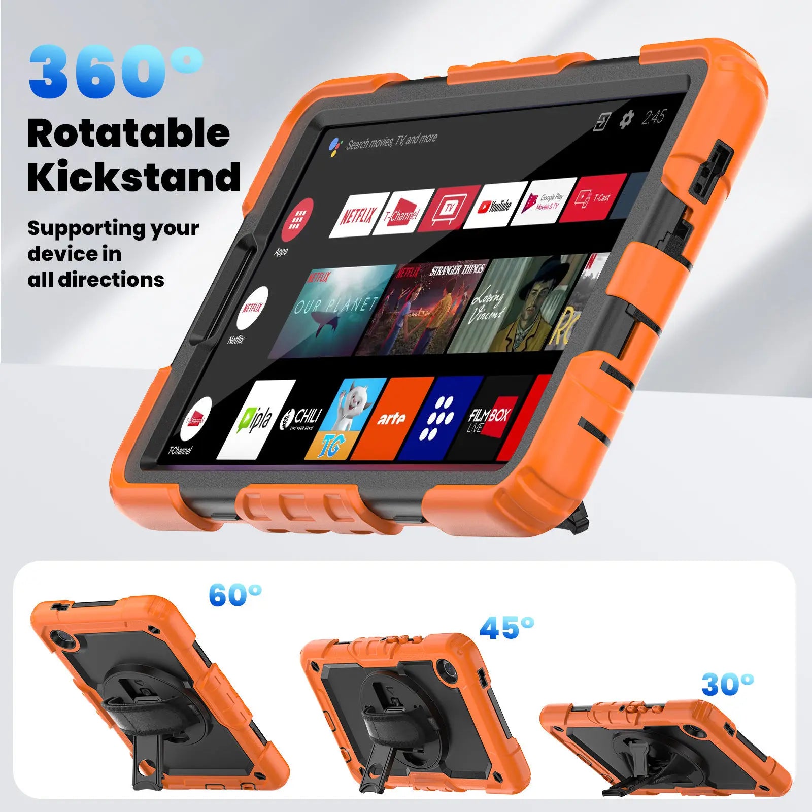 Premium Case: Apple iPad Hülle mit militärischem Schutz & Handschlaufe - Robustes Gehäuse & Cover für 10,2" 9. Gen, 9,7